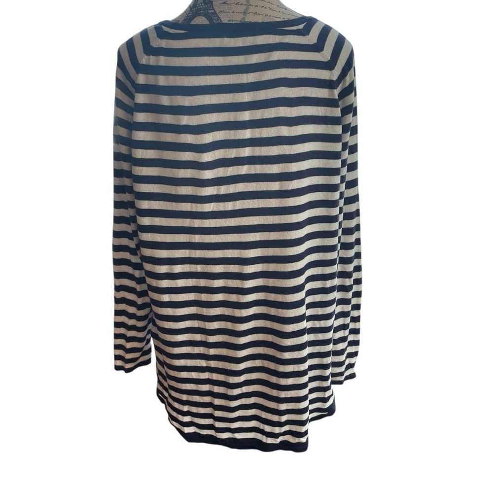 Michael Kors Navy and White Striped Long Sleeve Top - Picture 3 of 7